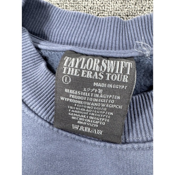 Taylor Swift The Eras Tour Sweatshirt Large Blue Crewneck Official Merchandise - Picture 5 of 11
